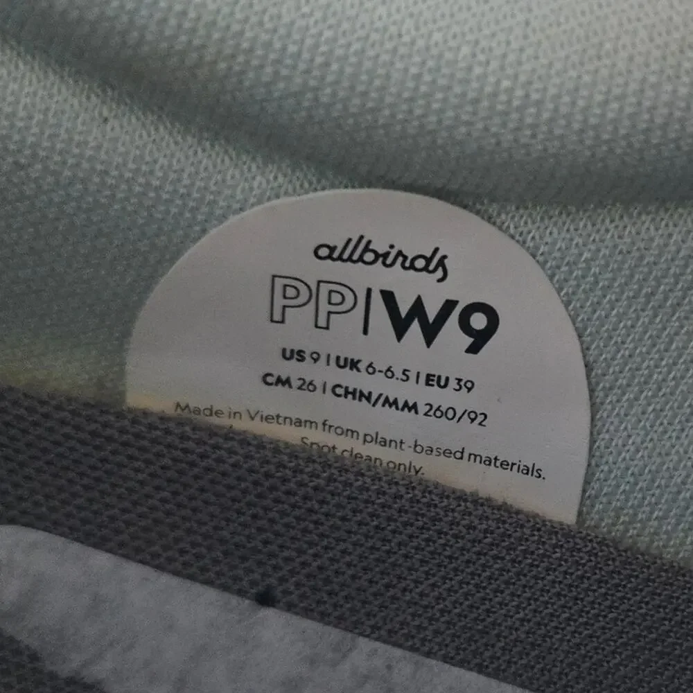 Allbirds Plant Pacer Sneaker Size 9 Dreamy Green Blizzard Sole